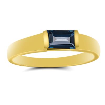 BUY 14K GOLD LONDON BLUE TOPAZ GEMSTONE RING